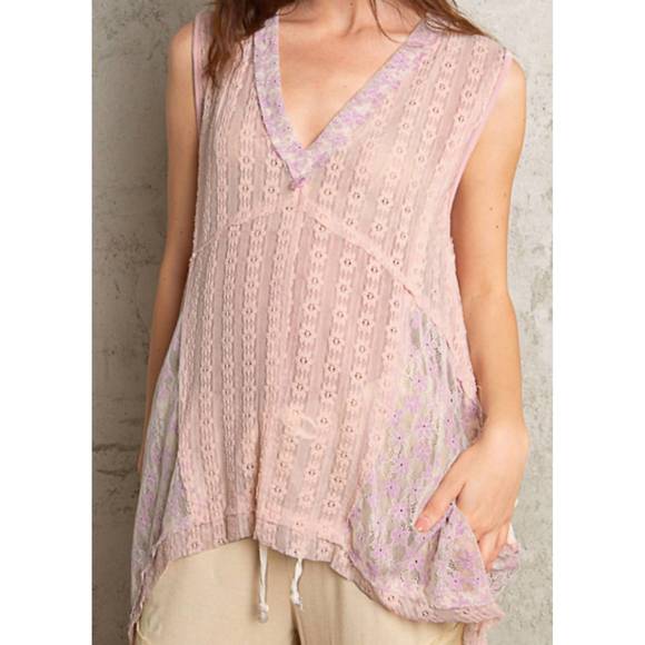 NEW POL claudia tunic top in blush pink - Picture 1 of 1